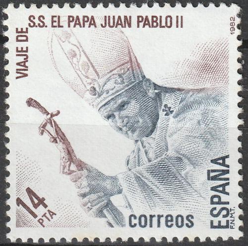 Poštová známka Španielsko 1982 Papež Jan Pavel II. Mi# 2561