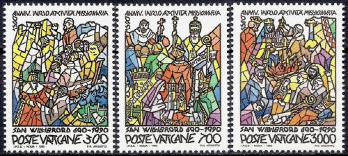 Poštové známky Vatikán 1990 Misionáøská èinnost svatého Willibrorda Mi# 999-1001