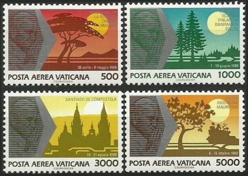 Poštové známky Vatikán 1990 Cesty papeže Jana Pavla II. Mi# 1014-17 Kat 11€
