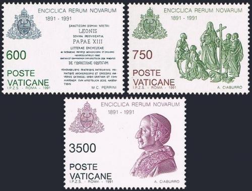 Poštové známky Vatikán 1991 Rerum Novarum, 100. výroèie Mi# 1035-37 Kat 5.50€