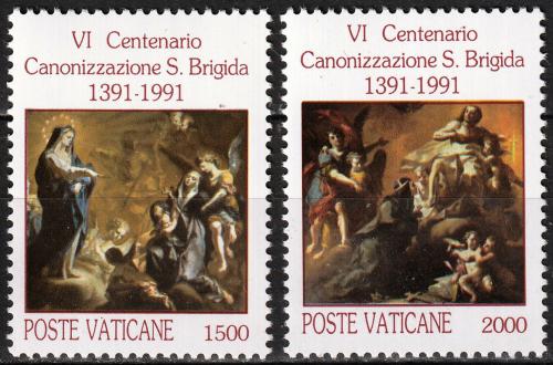 Poštové známky Vatikán 1991 Svätá Birgitta Mi# 1038-39 Kat 4.80€