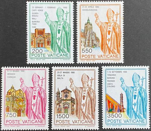 Poštové známky Vatikán 1991 Cesty papeže Jana Pavla II. Mi# 1046-50 Kat 8.50€