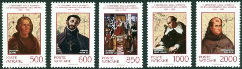 Poštové známky Vatikán 1992 Christianizace Ameriky Mi# 1051-55 Kat 6€