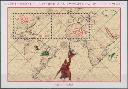 Poštové známky Vatikán 1992 Christianizace Ameriky Mi# Block 13