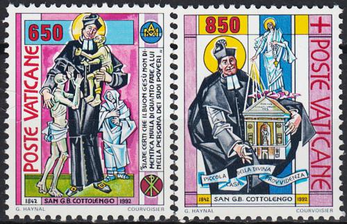 Poštové známky Vatikán 1992 Svätý Giuseppe Benedetto Cottolengo Mi# 1058-59