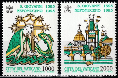 Poštové známky Vatikán 1993 Svätý Jan Nepomucký Mi# 1097-98