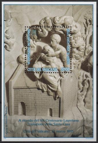 Poštová známka Vatikán 1995 Panna Marie, mramorová deska baziliky Mi# Block 15