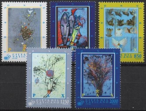 Poštové známky Vatikán 1995 OSN, 50. výroèie, umenie Mi# 1153-57 Kat 6.50€