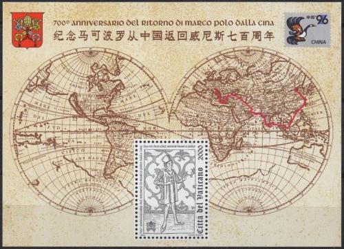 Poštová známka Vatikán 1996 Návrat Marco Pola z Èíny Mi# Block 16