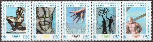 Poštové známky Vatikán 1996 Novodobé olympijské hry, 100. výroèie Mi# 1174-78 Kat 14€
