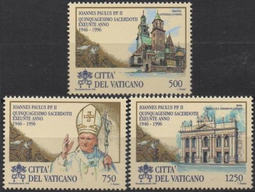 Poštové známky Vatikán 1996 Papež Jan Pavel II. Mi# 1181-83 Kat 5.50€