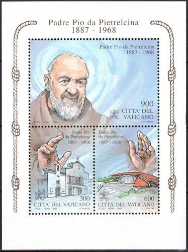 Poštové známky Vatikán 1999 Páter Pio da Pietrelcina Mi# Block 19