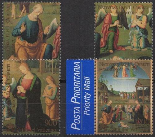 Poštové známky Vatikán 1999 Vianoce, umenie, Lo Spagna Mi# 1319-22 Kat 5€