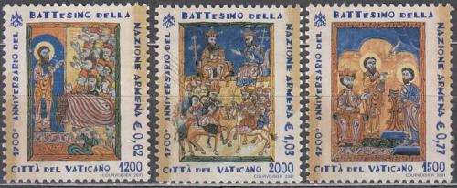 Poštové známky Vatikán 2001 Christianizace Arménsko, 1700. výroèie Mi# 1366-68