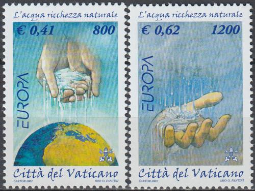 Poštová známka Vatikán 2001 Európa CEPT, voda Mi# 1372-73