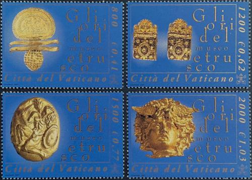 Poštové známky Vatikán 2001 Zlaté exponáty Etruského muzea Mi# 1386-89