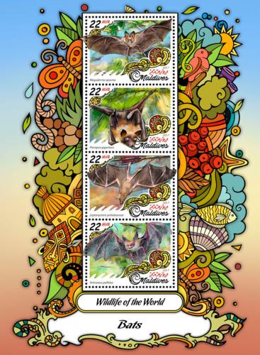 Poštové známky Maldivy 2017 Netopiere Mi# 6793-96 Kat 11€