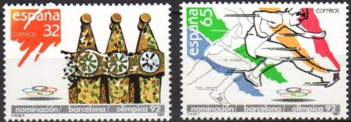 Potovn znmky panlsko 1987 Nominace Barcelony pro Olympijsk hry Mi# 2789-90