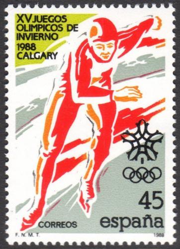 Poštová známka Španielsko 1988 ZOH Calgary, rychlobruslení Mi# 2813