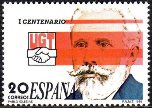 Potov znmka panielsko 1988 Pablo Iglesias, zakladatel UGT Mi# 2827