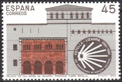 Poštová známka Španielsko 1990 Krá¾ovský palác, Navarra Mi# 2949