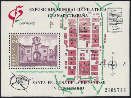 Poštová známka Španielsko 1991 Santa Fe, 500. výroèie Mi# Block 39