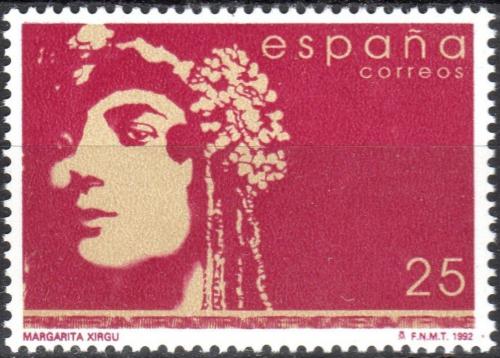 Poštová známka Španielsko 1992 Margarita Xirgu, hereèka Mi# 3025