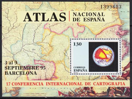 Poštová známka Španielsko 1995 Mezinárodní kartografická konference Mi# Block 59