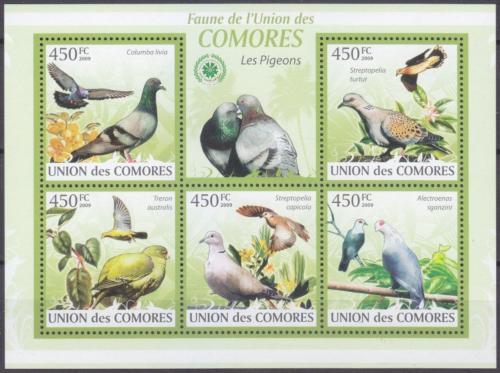 Poštové známky Komory 2009 Holubi Mi# 2392-96 Kat 10€