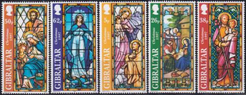 Poštové známky Gibraltár 1997 Vianoce, vitráže Mi# 808-12 Kat 7€