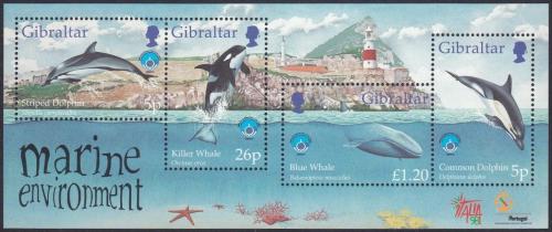Poštové známky Gibraltár 1998 Morská fauna Mi# Block 34 Kat 6.50€