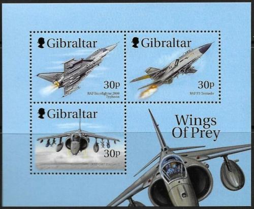 Poštové známky Gibraltár 1999 Bojová letadla Mi# Block 38