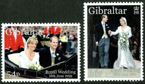 Poštové známky Gibraltár 1999 Princ Edward a Sophie Rhys-Jones Mi# 893-94 Kat 4.50€