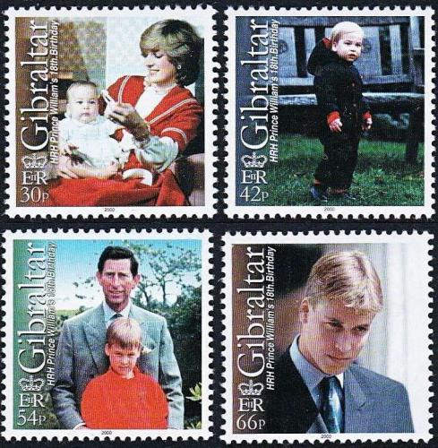 Poštové známky Gibraltár 2000 Princ William Mi# 930-33 Kat 10€