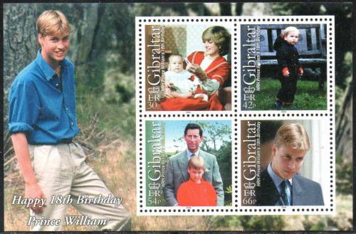 Poštové známky Gibraltár 2000 Princ William Mi# Block 41 Kat 10€