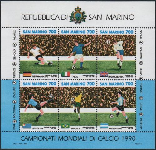 Poštové známky San Marino 1990 MS ve futbale Mi# 1354-79 Block 13 Kat 5.50€