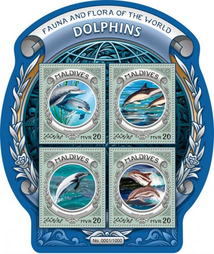 Poštové známky Maldivy 2016 Delfíny Mi# 6310-13 Kat 10€