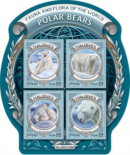 Poštové známky Maldivy 2016 ¼adový medvede Mi# 6330-33 Kat 11€