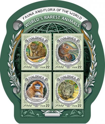 Poštové známky Maldivy 2016 Nejohroženìjší druhy Mi# 6439-42 Kat 11€