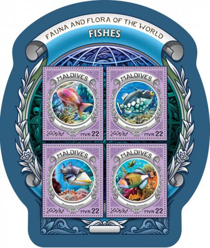 Poštové známky Maldivy 2016 Ryby Mi# 6444-47 Kat 11€