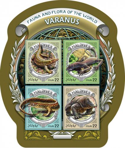 Poštové známky Maldivy 2016 Varani Mi# 6454-57 Kat 11€