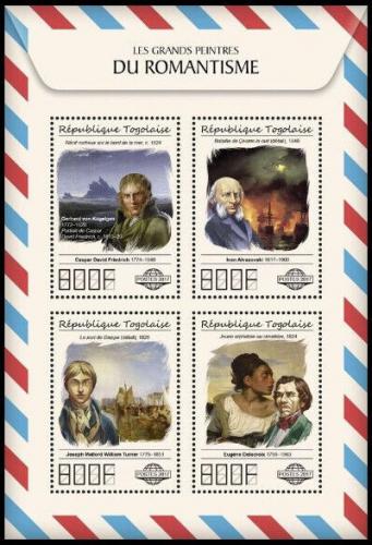 Poštové známky Togo 2017 Umenie, romantismus Mi# 8457-60 Kat 13€