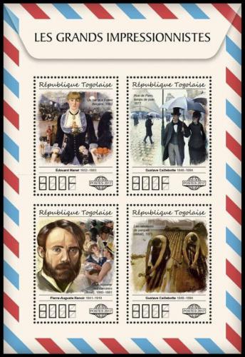 Poštové známky Togo 2017 Umenie, impresionismus Mi# 8472-75 Kat 13€