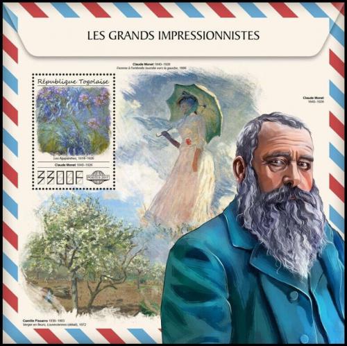 Poštová známka Togo 2017 Umenie, impresionismus Mi# Block 1496 Kat 13€