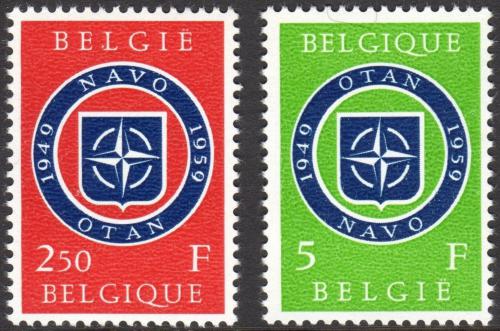 Poštové známky Belgicko 1959 NATO, 10. výroèie Mi# 1147-48