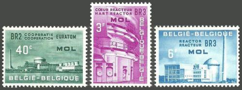 Poštové známky Belgicko 1961 Atomová elektrárna v Mol Mi# 1255-57