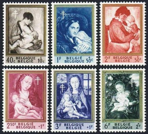 Poštové známky Belgicko 1961 Umenie, boj proti tuberkulóze Mi# 1258-63