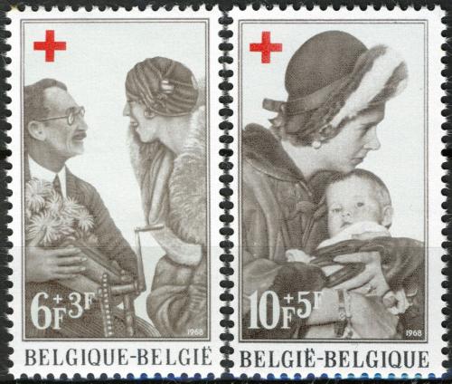Poštové známky Belgicko 1968 Èervený kríž, krá¾ovné Mi# 1509-10