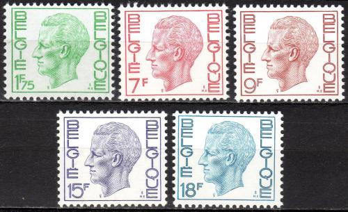 Poštovní známky Belgie 1971 Král Baudouin I. Mi# 1637-41