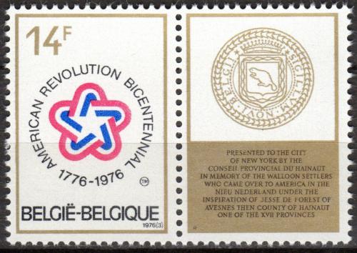 Poštová známka Belgicko 1976 Nezávislost USA, 200. výroèie Mi# 1849